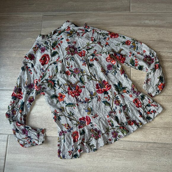 Maeve by Anthropologie Floral Collared Long Sleeve Blouse – Women’s 8 - Picture 8 of 8